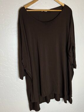 Free People FP Beach Brown Batwing Oversized Top XS/S Slouchy western Beachy